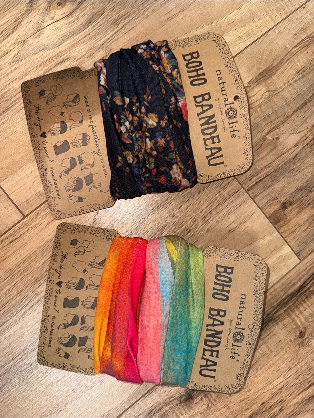 Natural Life Boho Bandeau Womens Multi-Color & Navy Floral Headbands